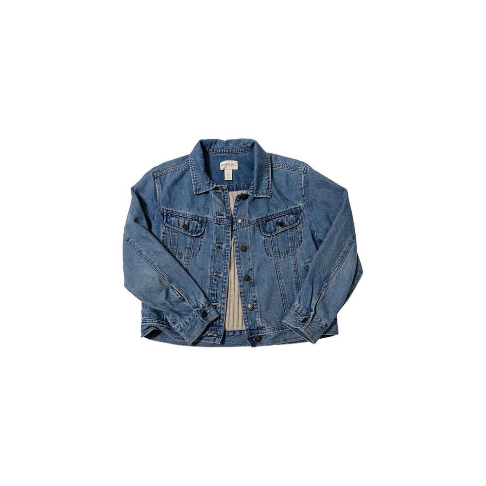 Out of the Blue J. Jill Denim and Ribbed Knit Back Panel Jacket